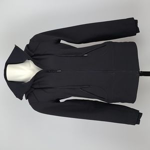 Lululemon Black Softshell Silverescent Jacket Thumbholes Removable Hood Size 8